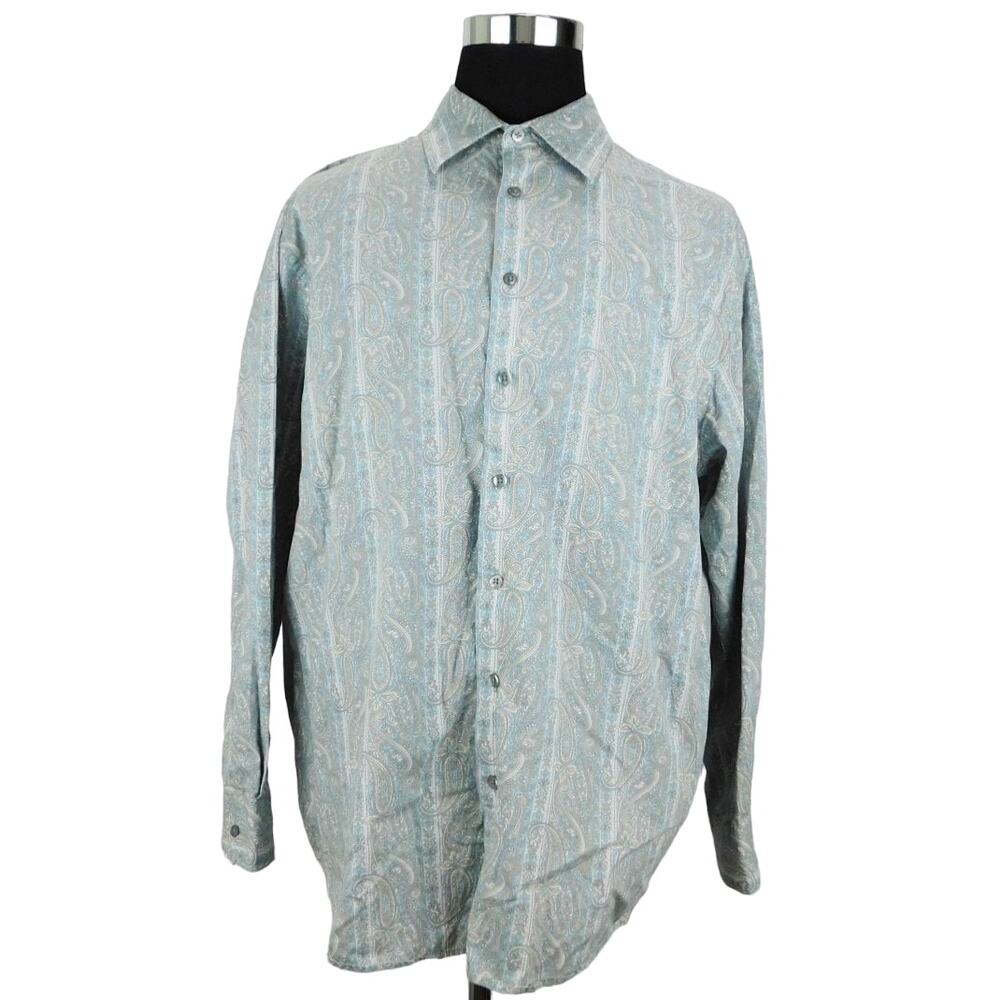 Synrgy Cotton Paisley Long Sleeve Button Mens XXL Shirt